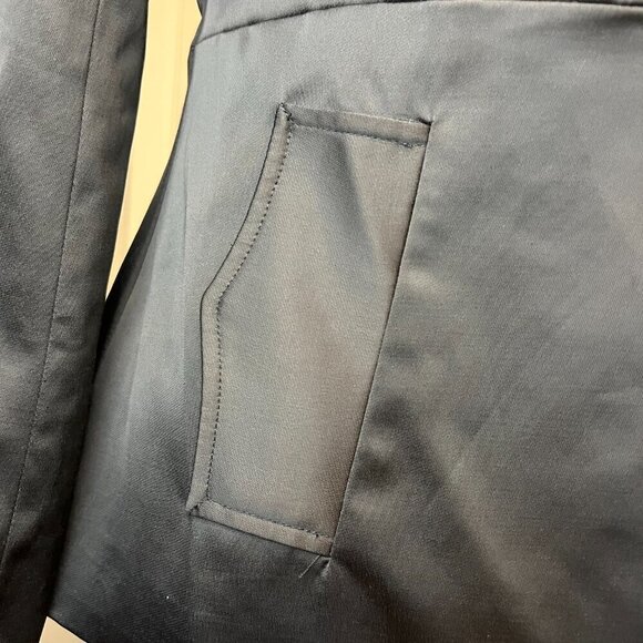 CC Couture Black Satin look Evening Jacket with Rhinestone buttons, Size Medium - Picture 8 of 13